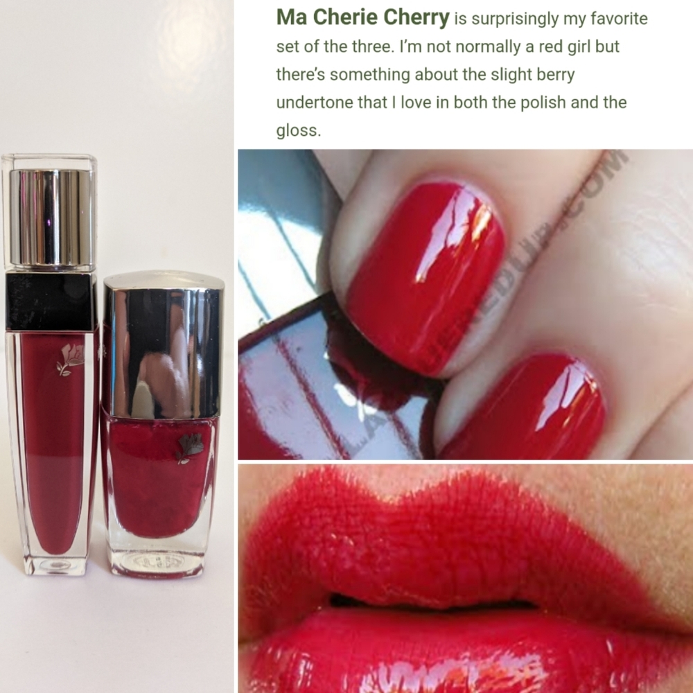 🆕 Lancôme Ma Chérie Cherry Red Color Fever Lip Gloss Nail Varnish